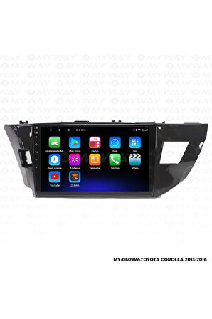 TOYOTA COROLLA ANDROİD 12 MULTİMEDYA CARPLAY 2GB RAM+32GB HDD 2013-2016 NAVİGASYON EKRAN