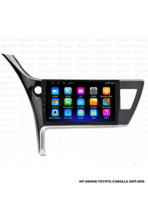 TOYOTA COROLLA ANDROİD 12 MULTİMEDYA CARPLAY 2GB RAM+32GB HDD 2017-2018 NAVİGASYON EKRAN