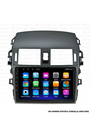 TOYOTA COROLLA ANDROİD 12 MULTİMEDYA CARPLAY 2GB RAM+32GB HDD 2007-2012 NAVİGASYON EKRAN