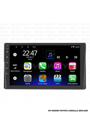 TOYOTA COROLLA ANDROİD 12 MULTİMEDYA CARPLAY 2GB RAM+32GB HDD 2019-2021 NAVİGASYON EKRAN