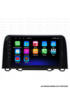 HONDA CR-V ANDROİD 12 MULTİMEDYA CARPLAY 2GB RAM+32GB HDD 2017-2020 NAVİGASYON EKRAN