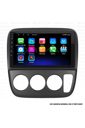 HONDA CR-V ANDROİD 12 MULTİMEDYA CARPLAY 2GB RAM+32GB HDD 1997-2001 NAVİGASYON EKRAN