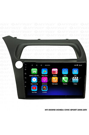 HONDA CİVİC SPORT ANDROİD 12 MULTİMEDYA CARPLAY 2GB RAM+32GB HDD NAVİGASYON EKRAN