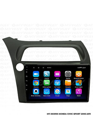 HONDA CİVİC SPORT ANDROİD 12 MULTİMEDYA CARPLAY 2GB RAM+32GB HDD NAVİGASYON EKRAN