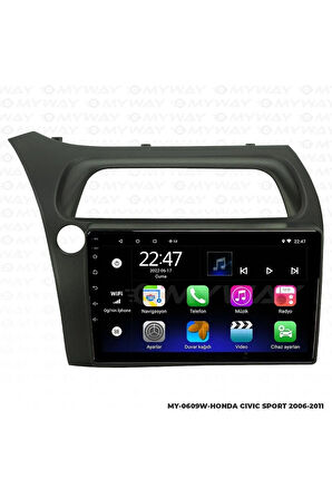 HONDA CİVİC SPORT ANDROİD 12 MULTİMEDYA CARPLAY 2GB RAM+32GB HDD NAVİGASYON EKRAN