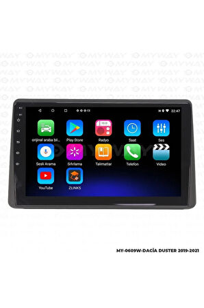 DACİA DUSTER ANDROİD 12 MULTİMEDYA CARPLAY 2GB RAM+32GB HDD 2019-2021 NAVİGASYON EKRAN
