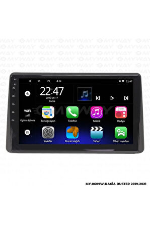 DACİA DUSTER ANDROİD 12 MULTİMEDYA CARPLAY 2GB RAM+32GB HDD 2019-2021 NAVİGASYON EKRAN