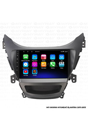 HYUNDAİ ELANTRA ANDROİD 12 MULTİMEDYA CARPLAY 2GB RAM+32GB HDD 2011-2013  Uyumlu NAVİGASYON EKRAN