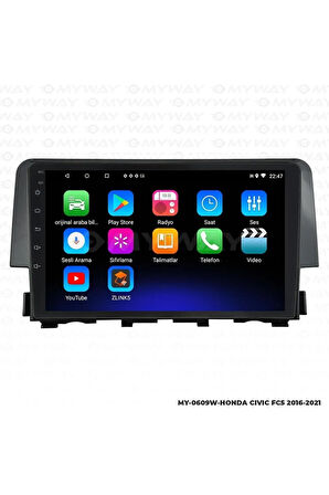 HONDA CİVİC FC5 ANDROİD 12 MULTİMEDYA CARPLAY 2GB RAM+32GB HDD NAVİGASYON EKRAN