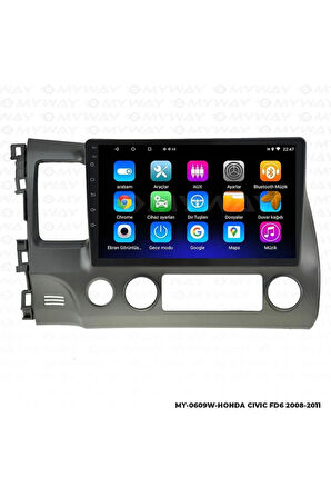 HONDA CİVİC FD6 ANDROİD 12 MULTİMEDYA CARPLAY 2GB RAM+32GB HDD NAVİGASYON EKRAN