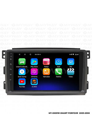 SMART FORFOUR ANDROİD 12 MULTİMEDYA CARPLAY 2GB RAM+32GB HDD NAVİGASYON EKRAN