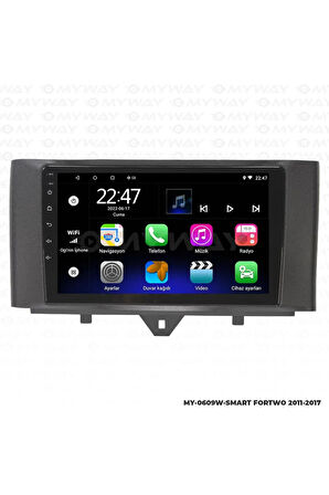 SMART FORTWO ANDROİD 12 MULTİMEDYA CARPLAY 2GB RAM+32GB HDD 2011-2017 NAVİGASYON EKRAN