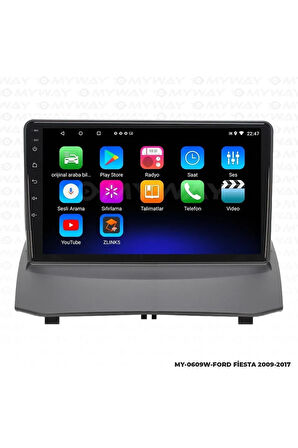 FORD FİESTA ANDROİD 12 MULTİMEDYA CARPLAY 2GB RAM+32GB HDD 2009-2012 NAVİGASYON EKRAN