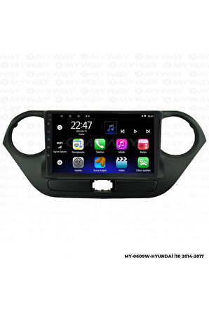 HYUNDAİ İ10 Uyumlu ANDROİD 12 MULTİMEDYA CARPLAY 2GB RAM+32GB HDD 2014-2017 NAVİGASYON EKRAN