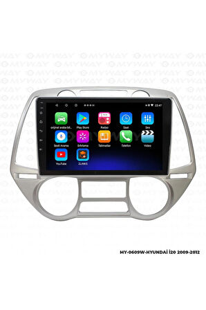 HYUNDAİ İ20 ANDROİD 12 MULTİMEDYA CARPLAY 2GB RAM+32GB HDD 2009-2012 NAVİGASYON EKRAN