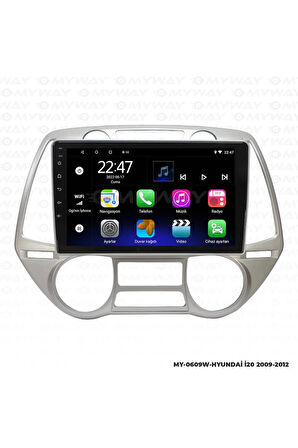 HYUNDAİ İ20 ANDROİD 12 MULTİMEDYA CARPLAY 2GB RAM+32GB HDD 2009-2012 NAVİGASYON EKRAN