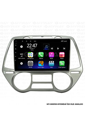 HYUNDAİ İ20 Uyumlu ANDROİD 12 MULTİMEDYA CARPLAY 2GB RAM+32GB HDD ANALOG NAVİGASYON EKRAN