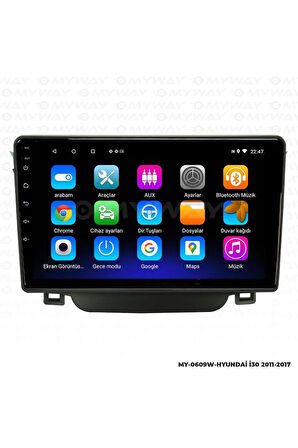 HYUNDAİ İ30 ANDROİD 12 MULTİMEDYA CARPLAY 2GB RAM+32GB HDD 2011-2017 NAVİGASYON EKRAN