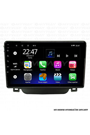 HYUNDAİ İ30 ANDROİD 12 MULTİMEDYA CARPLAY 2GB RAM+32GB HDD 2011-2017 NAVİGASYON EKRAN