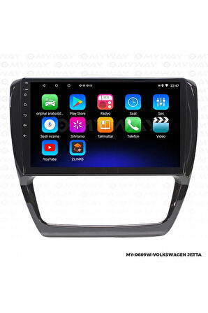 VOLKSWAGEN JETTA ANDROİD 12 MULTİMEDYA CARPLAY 2GB RAM+32GB HDD NAVİGASYON EKRAN
