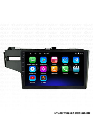 HONDA JAZZ ANDROİD 12 MULTİMEDYA CARPLAY 2GB RAM+32GB HDD 2015-2019 NAVİGASYON EKRAN
