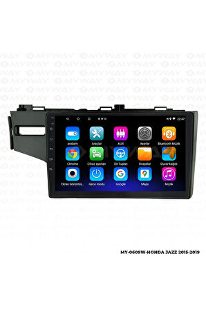 HONDA JAZZ ANDROİD 12 MULTİMEDYA CARPLAY 2GB RAM+32GB HDD 2015-2019 NAVİGASYON EKRAN