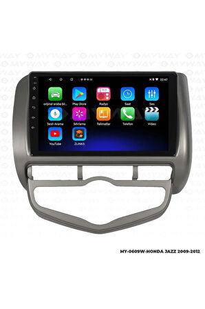 HONDA JAZZ ANDROİD 12 MULTİMEDYA CARPLAY 2GB RAM+32GB HDD 2009-2012 NAVİGASYON EKRAN