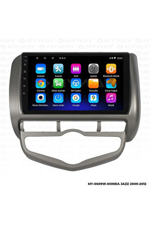 HONDA JAZZ ANDROİD 12 MULTİMEDYA CARPLAY 2GB RAM+32GB HDD 2009-2012 NAVİGASYON EKRAN