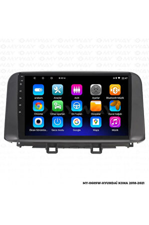 HYUNDAİ KONA ANDROİD 12 MULTİMEDYA CARPLAY 2GB RAM+32GB HDD NAVİGASYON EKRAN