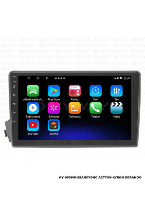 SSANGYONG KYRON ANDROİD 12 MULTİMEDYA CARPLAY 2GB RAM+32GB HDD NAVİGASYON EKRAN