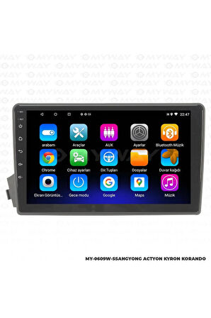 SSANGYONG KYRON ANDROİD 12 MULTİMEDYA CARPLAY 2GB RAM+32GB HDD NAVİGASYON EKRAN