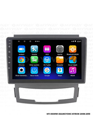 SSANGYONG KYRON ANDROİD 12 MULTİMEDYA CARPLAY 2GB RAM+32GB HDD NAVİGASYON EKRAN