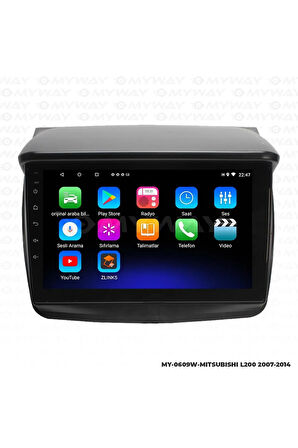 MİTSUBİSHİ L200 ANDROİD 12 MULTİMEDYA CARPLAY 2GB RAM+32GB HDD 2007-2014 NAVİGASYON EKRAN