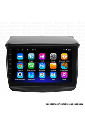 MİTSUBİSHİ L200 ANDROİD 12 MULTİMEDYA CARPLAY 2GB RAM+32GB HDD 2007-2014 NAVİGASYON EKRAN