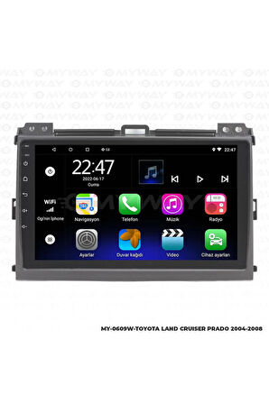 TOYOTA LAND CRUSİER PRADO ANDROİD 12 MULTİMEDYA CARPLAY 2GB RAM+32GB HDD 2004-2008 NAVİGASYON EKRAN