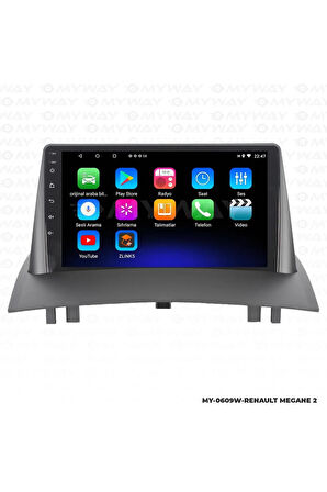 RENAULT MEGANE 2 ANDROİD 12 MULTİMEDYA CARPLAY 2GB RAM+32GB HDD NAVİGASYON EKRAN