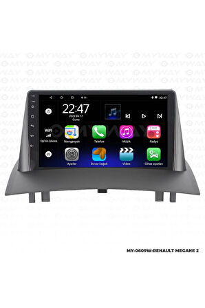RENAULT MEGANE 2 ANDROİD 12 MULTİMEDYA CARPLAY 2GB RAM+32GB HDD NAVİGASYON EKRAN