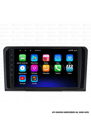 MERCEDES ML ANDROİD 12 MULTİMEDYA CARPLAY 2GB RAM+32GB HDD 2005-2012 NAVİGASYON EKRAN