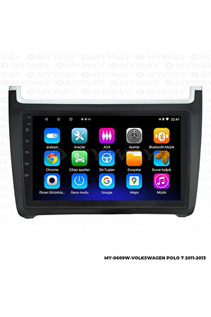 VOLKSWAGEN POLO 7 ANDROİD 12 MULTİMEDYA CARPLAY 2GB RAM+32GB HDD 2011-2013 NAVİGASYON EKRAN