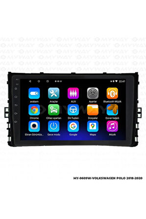VOLKSWAGEN POLO ANDROİD 12 MULTİMEDYA CARPLAY 2GB RAM+32GB HDD 2018-2020 NAVİGASYON EKRAN