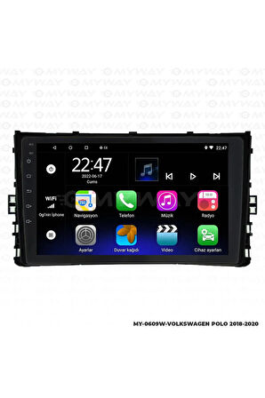 VOLKSWAGEN POLO ANDROİD 12 MULTİMEDYA CARPLAY 2GB RAM+32GB HDD 2018-2020 NAVİGASYON EKRAN