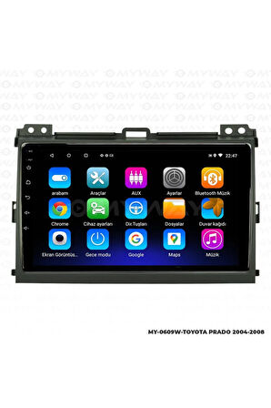 TOYOTA PRADO ANDROİD 12 MULTİMEDYA CARPLAY 2GB RAM+32GB HDD 2004-2008 NAVİGASYON EKRAN