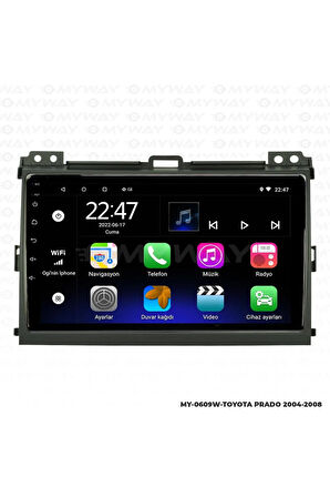 TOYOTA PRADO ANDROİD 12 MULTİMEDYA CARPLAY 2GB RAM+32GB HDD 2004-2008 NAVİGASYON EKRAN