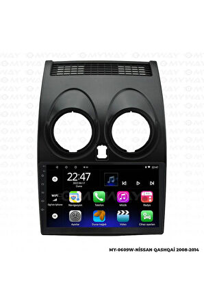 NİSSAN QASHQAİ ANDROİD 12 MULTİMEDYA CARPLAY 2GB RAM+32GB HDD 2008-2014 NAVİGASYON EKRAN