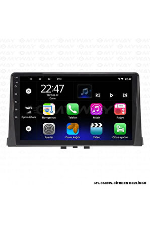 PEUGEOT RİFTER ANDROİD 12 MULTİMEDYA CARPLAY 2GB RAM+32GB HDD NAVİGASYON EKRAN