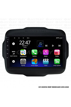 JEEP RENEGADE ANDROİD 12 MULTİMEDYA CARPLAY 2GB RAM+32GB HDD NAVİGASYON EKRAN