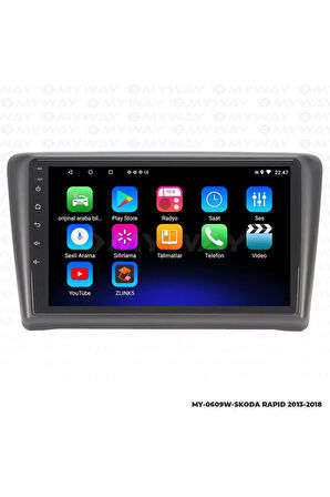 SKODA RAPİD ANDROİD 12 MULTİMEDYA CARPLAY 2GB RAM+32GB HDD NAVİGASYON EKRAN