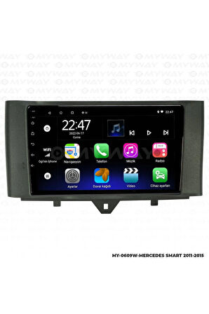 MERCEDES SMART ANDROİD 12 MULTİMEDYA CARPLAY 2GB RAM+32GB HDD 2011-2015 NAVİGASYON EKRAN