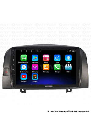HYUNDAİ SONATA Uyumlu ANDROİD 12 MULTİMEDYA CARPLAY 2GB RAM+32GB HDD 2006-2008 NAVİGASYON EKRAN