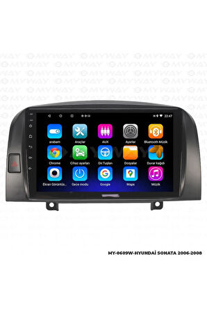 HYUNDAİ SONATA Uyumlu ANDROİD 12 MULTİMEDYA CARPLAY 2GB RAM+32GB HDD 2006-2008 NAVİGASYON EKRAN